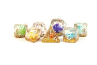 Tęczowodinozaurowe kości 16 mm - Rainbow Dinosaur Dice 16mm Resin Poly Dice Set