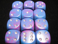 Dice Sets Silver Tetra Speckled 16mm d6 (12)