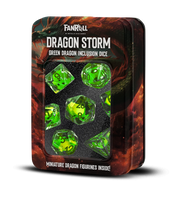 Dragon Storm Inclusion Resin Dice Set Green