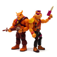 Teenage Mutant Ninja Turtles BST AXN Action Figure 2-Pack Arcade Flashing BeBop & Rocksteady Exclusive 13 cm